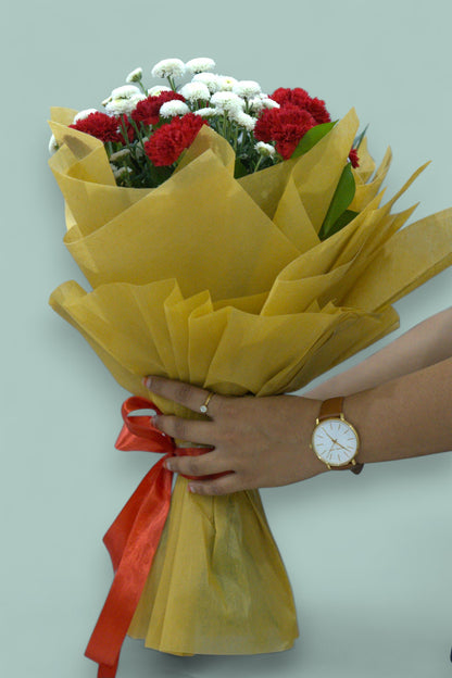 Mixed Blooms Bouquet | Button Chrysanthemums, Classic Chrysanthemums & Roses