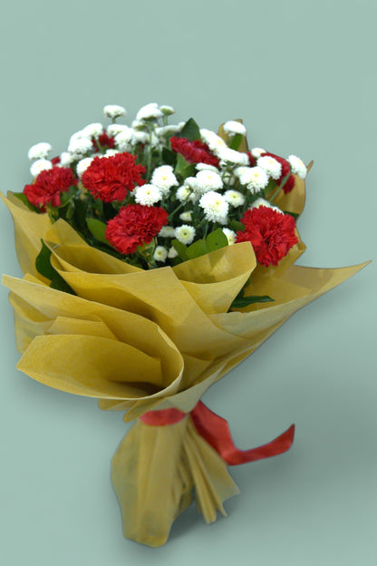 Mixed Blooms Bouquet | Button Chrysanthemums, Classic Chrysanthemums & Roses